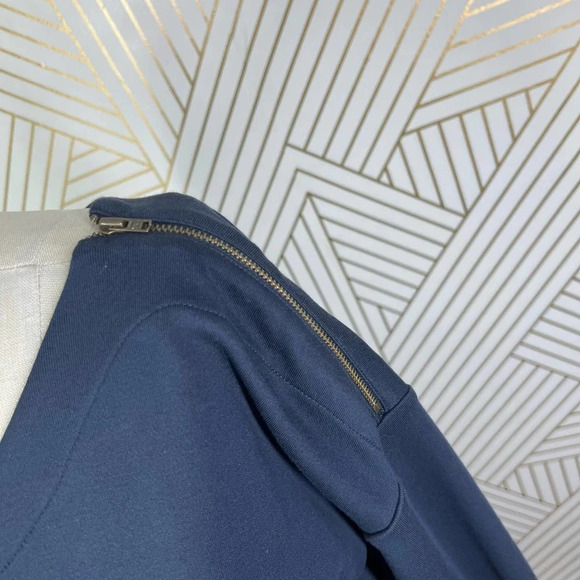 Hobbs London Navy‎ Blue Zip Shoulder Pocket Shift Dress Size US 6 - Picture 8 of 12